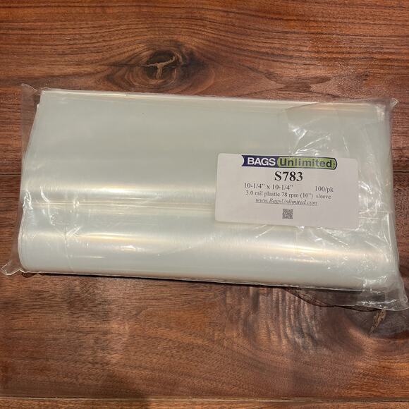 78rpm 10" Record Poly Sleeve 3 mil Polyethylene 10-1/4 x 10-1/4" #S783 x 100 - Picture 1 of 3
